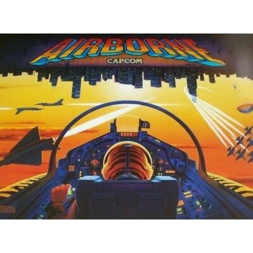 Capcom AIRBORNE Original NOS Pinball Machine Translite Military Aircraft Artwork